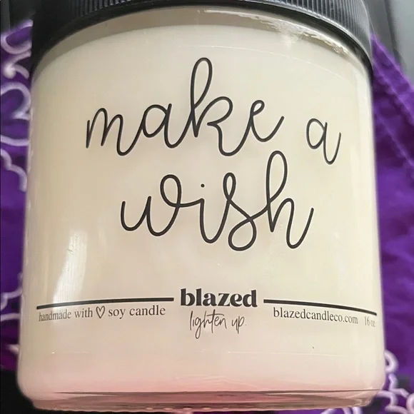 Make a Wish Soy Candle with 2 Wicks 16 Oz- Blazed Candle Co - Picture 4 of 7
